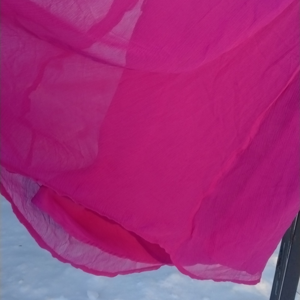 NWT J. Crew 100 % silk Chiffon Magenta Sleeveless Empire Waist Dress Size 8 - Picture 10 of 14